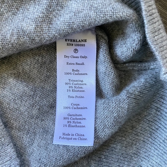 EVERLANE Women's Cashmere Crew Sweater Sweatshirt Heather Gray Top Small XS - Picture 5 of 5